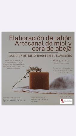 Imagen TALLER DE JABONES SÁBADO 27 DE JULIO A LAS 11:00 HORAS EN LAVADERO DE BAILO